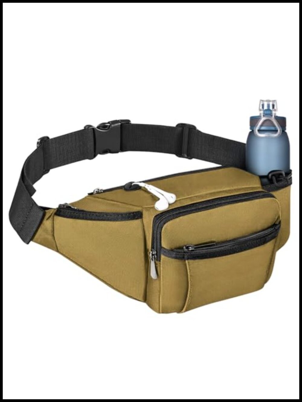 Fanny Pack with Water Bottle Holder 900D Nylon Hiking Waist Bag